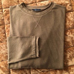 ZARA LONG-SLEEVE TAN PULLOVER SWEATER w/RAW-ROLL EDGED NECK, HEM, CUFFS. XL